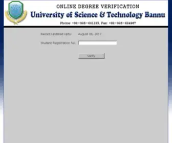 Ustbonline.edu.pk(UST Bannu) Screenshot
