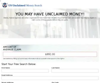 Usunclaimedmoneysearch.com(Money finder usa) Screenshot