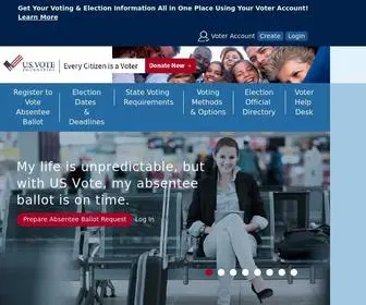 Usvotefoundation.org(Absentee Ballot Request & Voter Registration Services) Screenshot