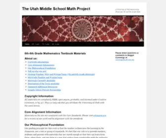 Utahmiddleschoolmath.org(The Utah Middle School Math Project) Screenshot