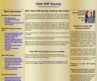 Utahvhfs.org(The Utah VHF Society) Screenshot