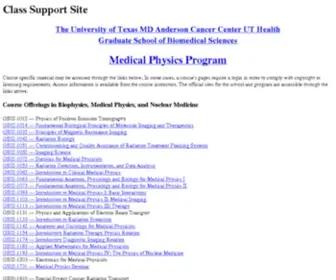 Uthgsbsmedphys.org(UT-H GSBS Medical Physics Class Site) Screenshot