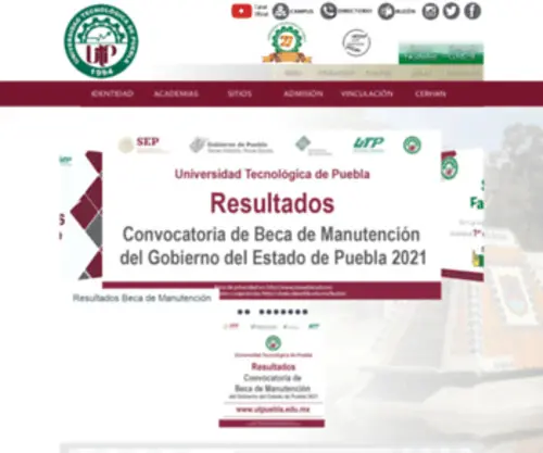 Utpuebla.edu.mx(Universidad) Screenshot