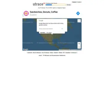 Utrace.de(IP-Adressen und Domainnamen lokalisieren) Screenshot