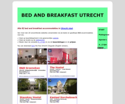 Utrecht-Bedandbreakfast.com(Bed and breakfast overzicht Utrecht) Screenshot