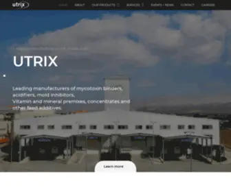 Utrix.com(Leading manufacturers of Mycotoxin binder and molds inhibitors) Screenshot