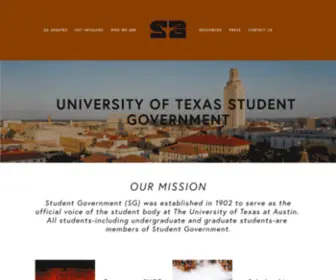 UTSG.org(Student Government of The University of Texas at Austin) Screenshot