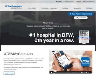 Utswmed.org(UT Southwestern Medical Center in Dallas) Screenshot