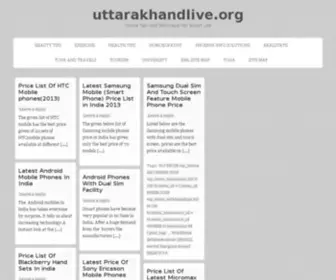 Uttarakhandlive.org(Price List Of HTC Mobile phones) Screenshot