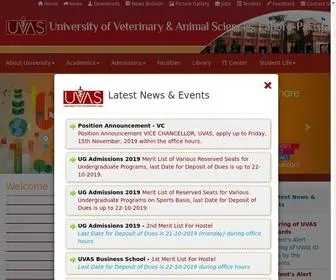 Uvas.edu.pk(Uvas) Screenshot