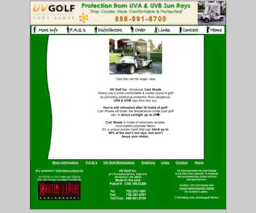Uvgolf.com(Golf Cart Shade) Screenshot