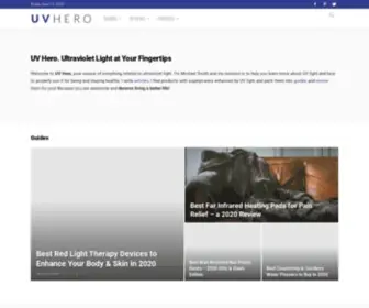 Uvhero.com(UV Hero is on a mission to help you better understand what ultraviolet light) Screenshot