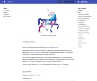 Uvicorn.org(The lightning) Screenshot