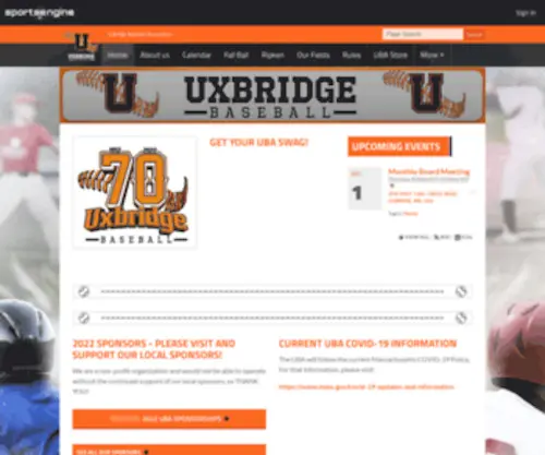 Uxbridgebaseball.com(Uxbridge Baseball Association) Screenshot