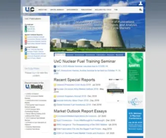 UXC.com(The World’s Leading Source of Nuclear Fuel Cycle Market Intelligence and Analysis) Screenshot