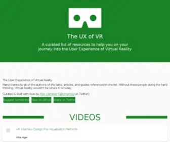 UxofVr.com(The User Experience of Virtual Reality) Screenshot