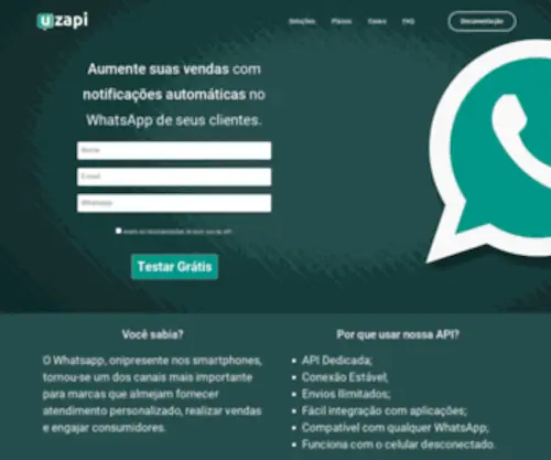 Uzapi.com.br(API de WhatsApp Dedicada) Screenshot
