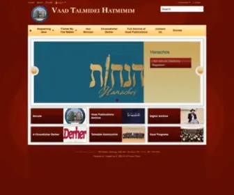 Vaadhatmimim.org(Vaad Talmidei Hatmimim) Screenshot