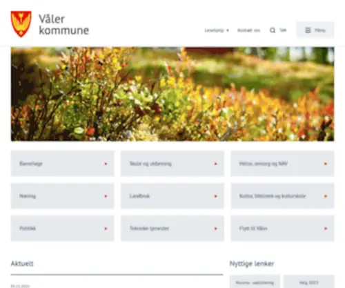 Vaaler-HE.kommune.no(Våler kommune) Screenshot
