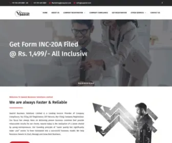 Vaasist.com(Company Registration) Screenshot