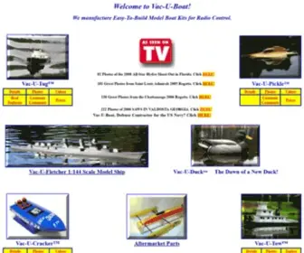 Vac-U-Boat.com(Maker of Easy To Build Model Boat Hull Kits) Screenshot