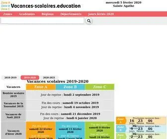 Vacances-Scolaires.education(Vacances scolaires 2022) Screenshot