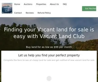 Vacantclub.com(Find vacant land for sale) Screenshot