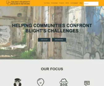 Vacantpropertyresearch.com(A hub that facilitates & documents the design & transfer of innovative policies for reclaiming vacant and abandoned properties) Screenshot