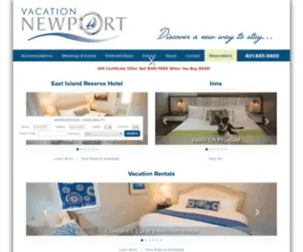 Vacationnewport.com(A collection of luxurious accommodations in Rhode Island. Book now) Screenshot