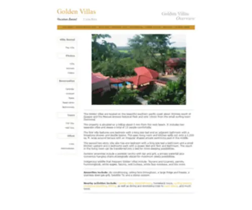 Vacationvilla-Costarica.com(Golden Villas Vacation Rental) Screenshot