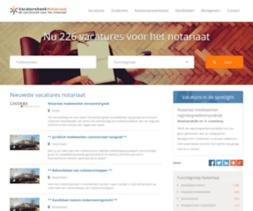 Vacaturebanknotariaat.nl(Vacatures Notariaat) Screenshot