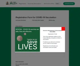 Vaccination.gov.ng(Nigeria's official vaccination portal) Screenshot