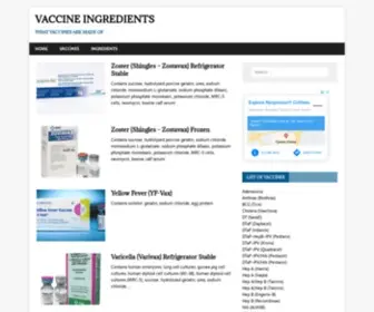 Vaccineingredients.net(Vaccine Ingredients) Screenshot