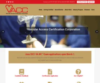 Vacert.org(Vascular Access Certification Corporation) Screenshot