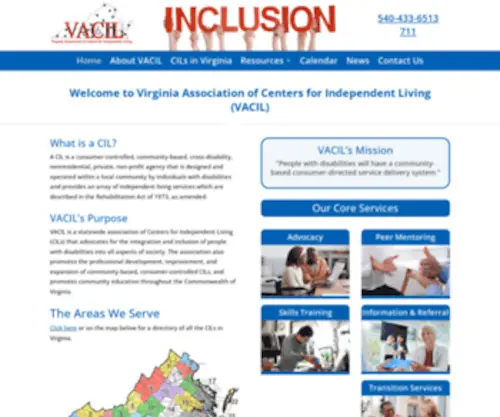Vacil.org(Virginia Association of Centers for Independent Living (VACIL)) Screenshot