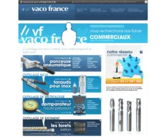 Vaco-France.com(Vaco-France, vente d'outillages Pros pour l'usinage des métaux et l'équipement de machines-outils) Screenshot