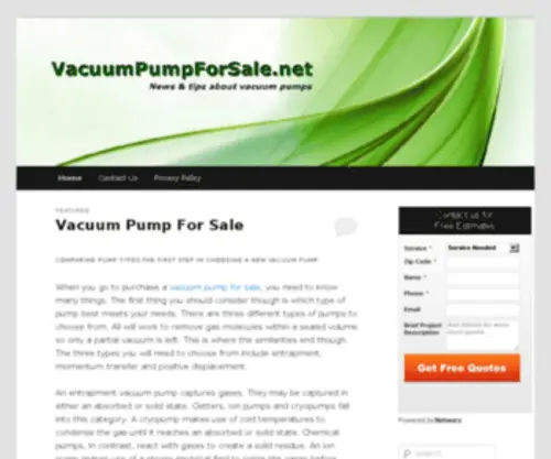 Vacuumpumpforsale.net(Vacuum Pump For Sale) Screenshot