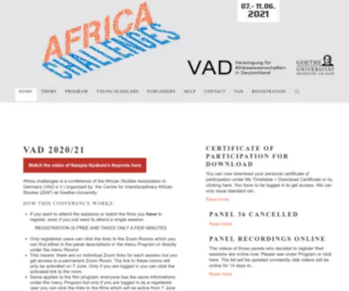 Vad-Africanconnections.de(Startseite) Screenshot