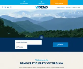 Vademocrats.org(Democratic Party of Virginia) Screenshot