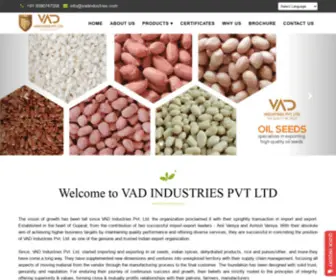 Vadindustries.com(Leading Agro & Food Products Exporter in India) Screenshot