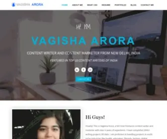 Vagishaarora.com(Vagisha Arora) Screenshot