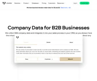 Vainu.com(Real-time company data for B2B businesses) Screenshot