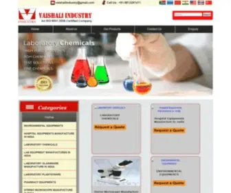 Vaishaliindustry.com(Lab Equipment Manufacturer in India) Screenshot