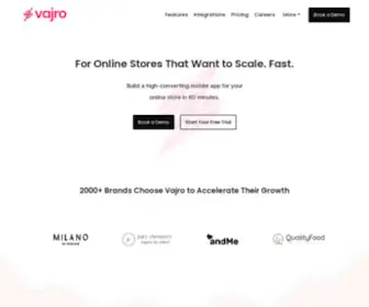 Vajro.com(Grow Your Business With Vajro's E) Screenshot