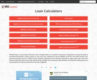 Vakloans.com(Loan Calculators) Screenshot