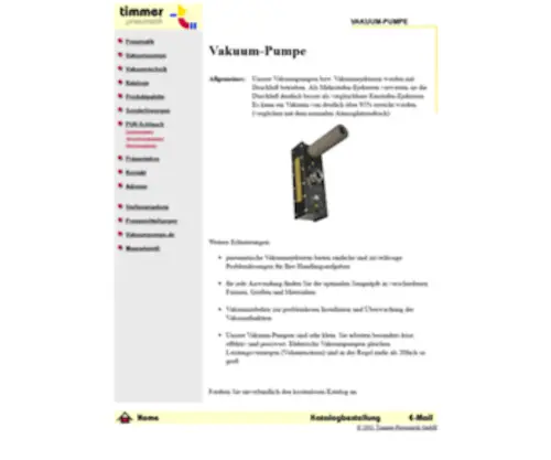 Vakuum-Pumpe.de(Timmer Pneumatik GmbH) Screenshot