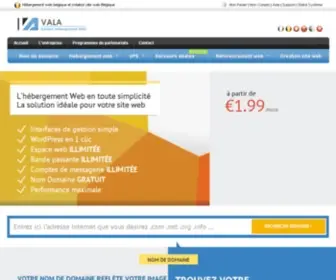 Vala.be(Hébergement web Belgique) Screenshot