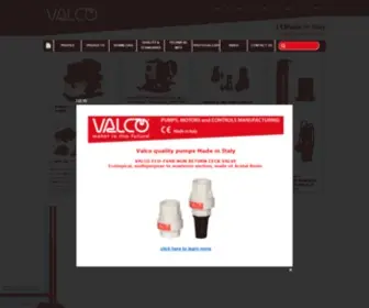 Valco.eu(Valco srl Pumps and Motors Manufacturing) Screenshot