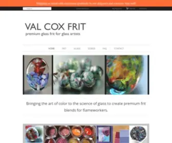 Valcoxfrit.com(Bringing the art of color to the science of glass to create premium frit blends for flameworkers) Screenshot