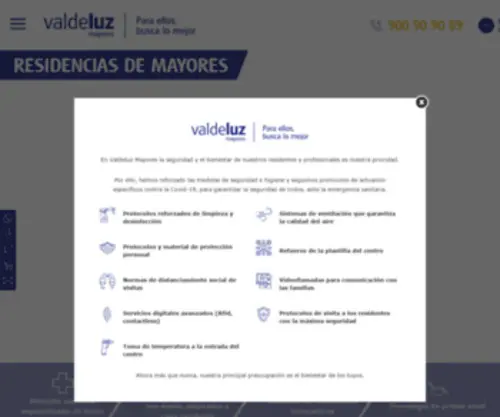 Valdeluz.com(Residencias de mayores) Screenshot